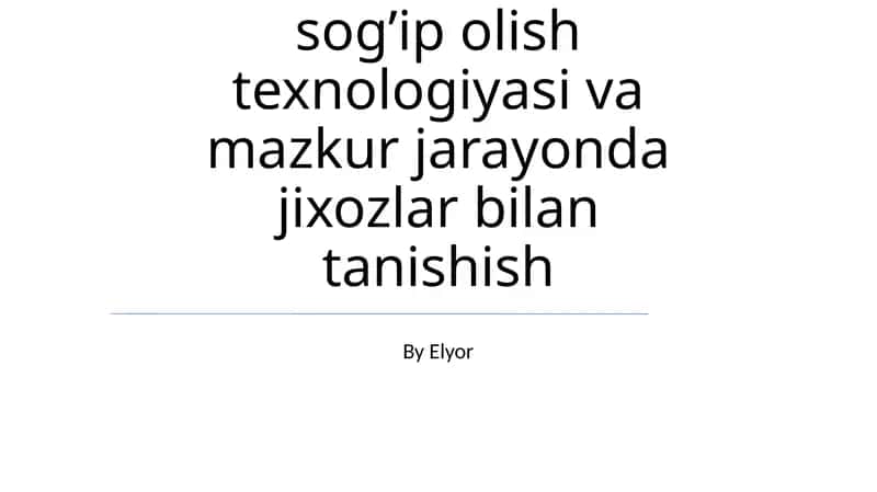 Sutni qazib olish texnologiyalari 1