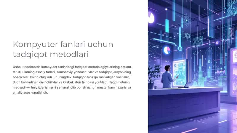 Tadqiqot metodlari kompyuter fanlari uchun 1