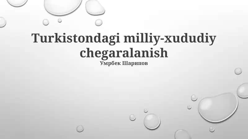 Turkistondagi milliy-xududiy chegaralanish 1
