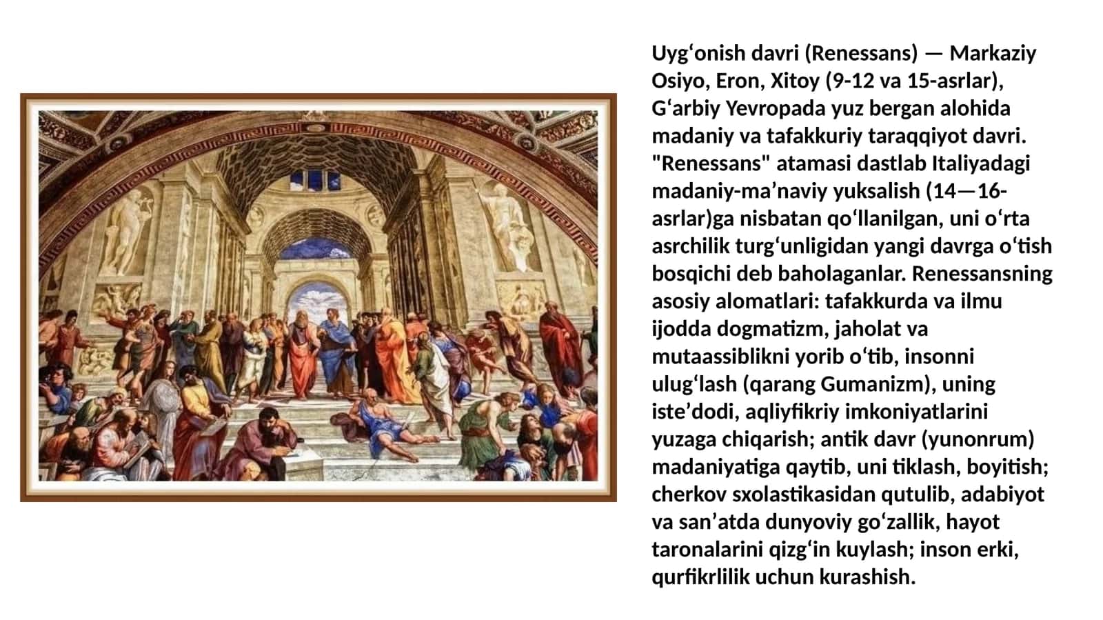Uygʻonish davri (Renessans) 1