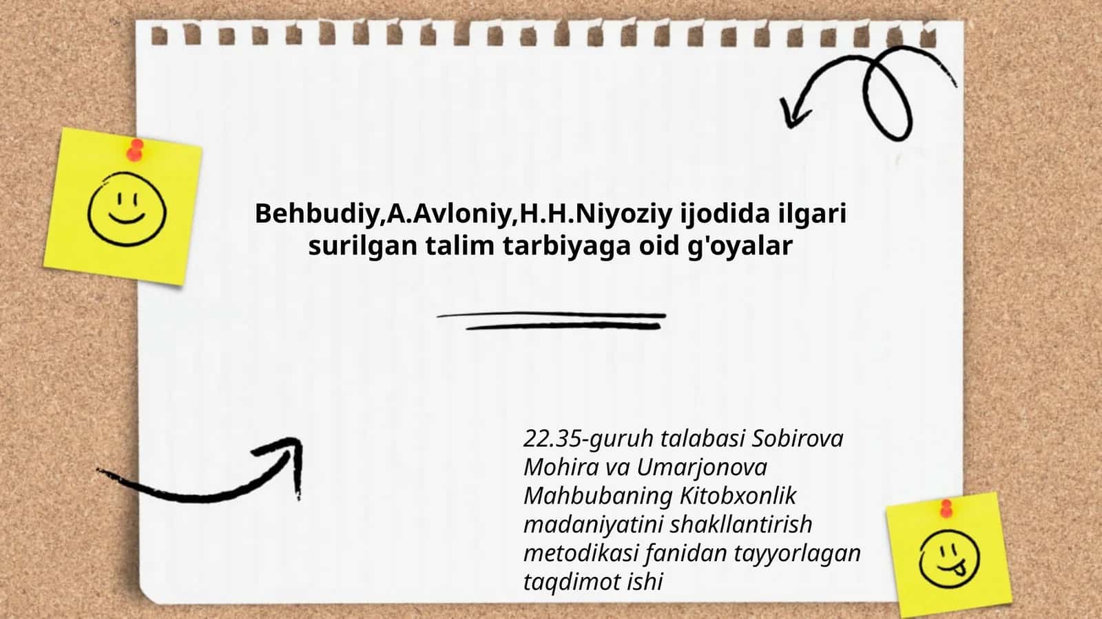 Behbudiy,A.Avloniy,H.H.Niyoziy ijodida ilgari surilgan talim tarbiyaga oid g'oyalar 1