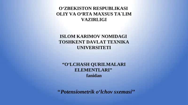 O‘LCHАSHQURILMАLАRI ELЕMЕNTLАRI 1
