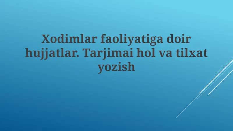 Xodimlar Faoliyati Hujjatlari Tahrirlash va Formatlash 1