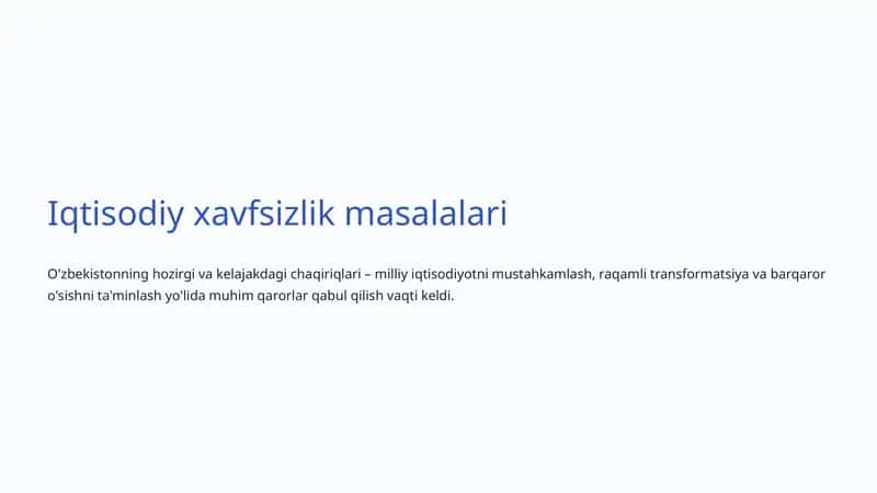 Iqtisodiy xavfsizlik masalalari 1