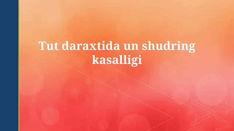 Tut daraxtida unshudring kasalligi 1