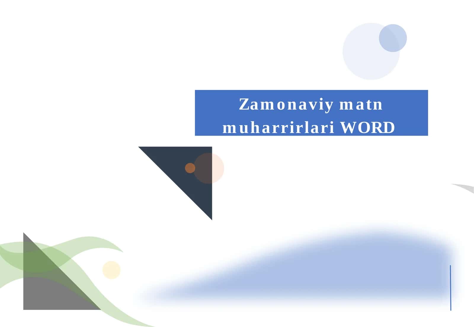 Zamonaviy matn muharrirlari WORD 1