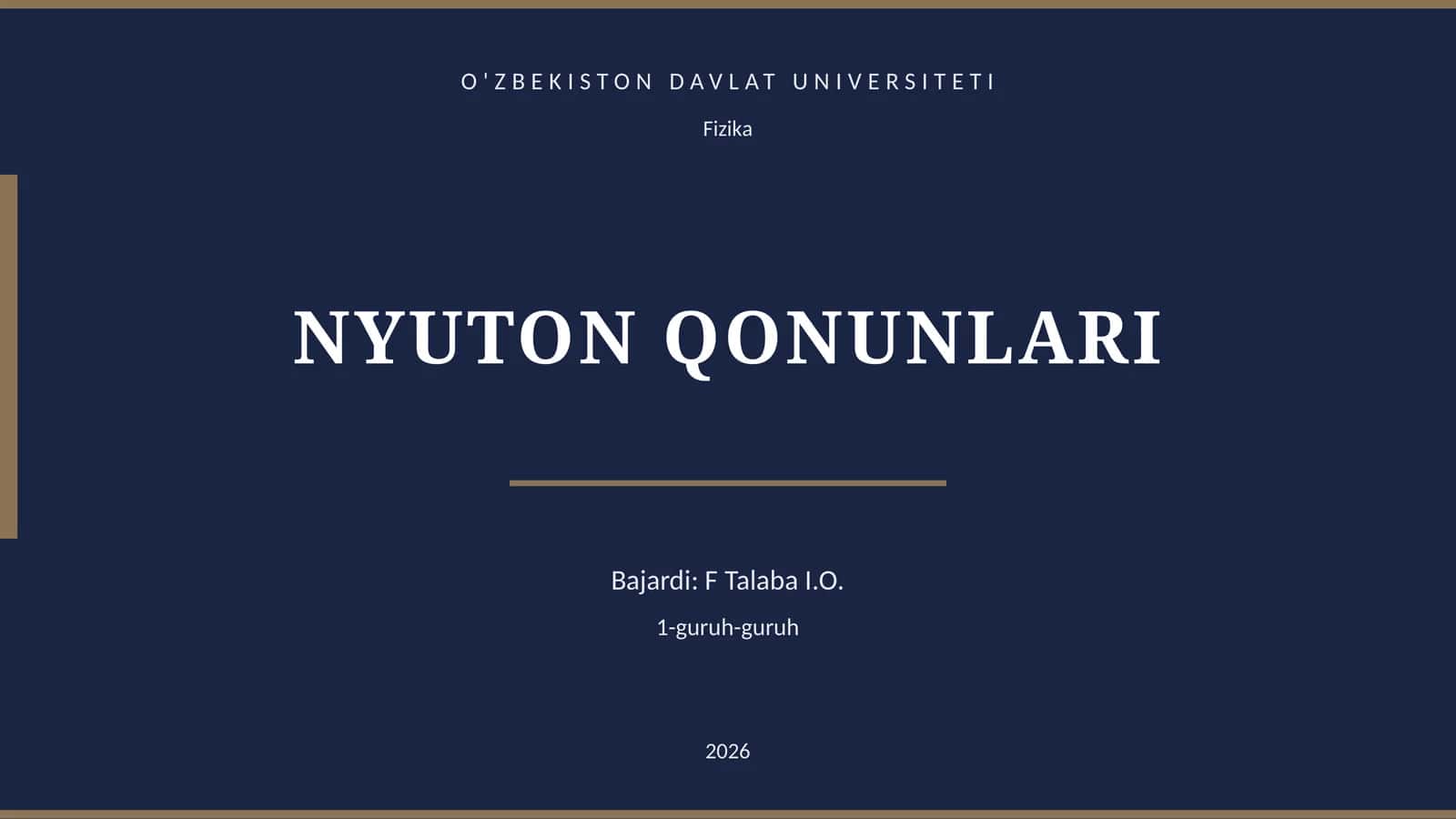 NYUTON QONUNLARI 1