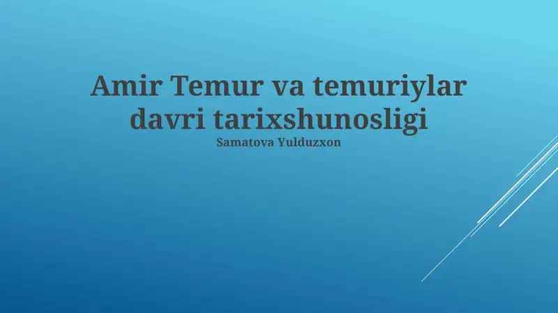 Temuriylar Davri Tarixshunosligi 1