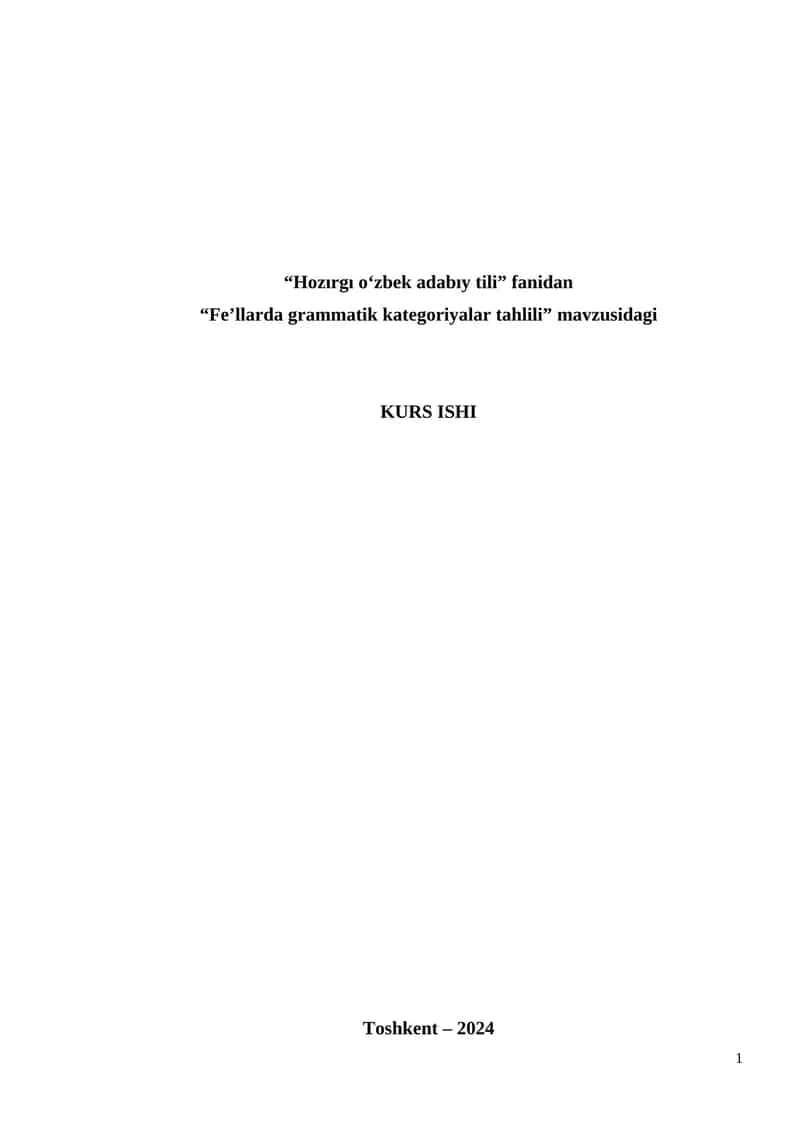 Fe’llarda grammatik kategoriyalar tahlili 1