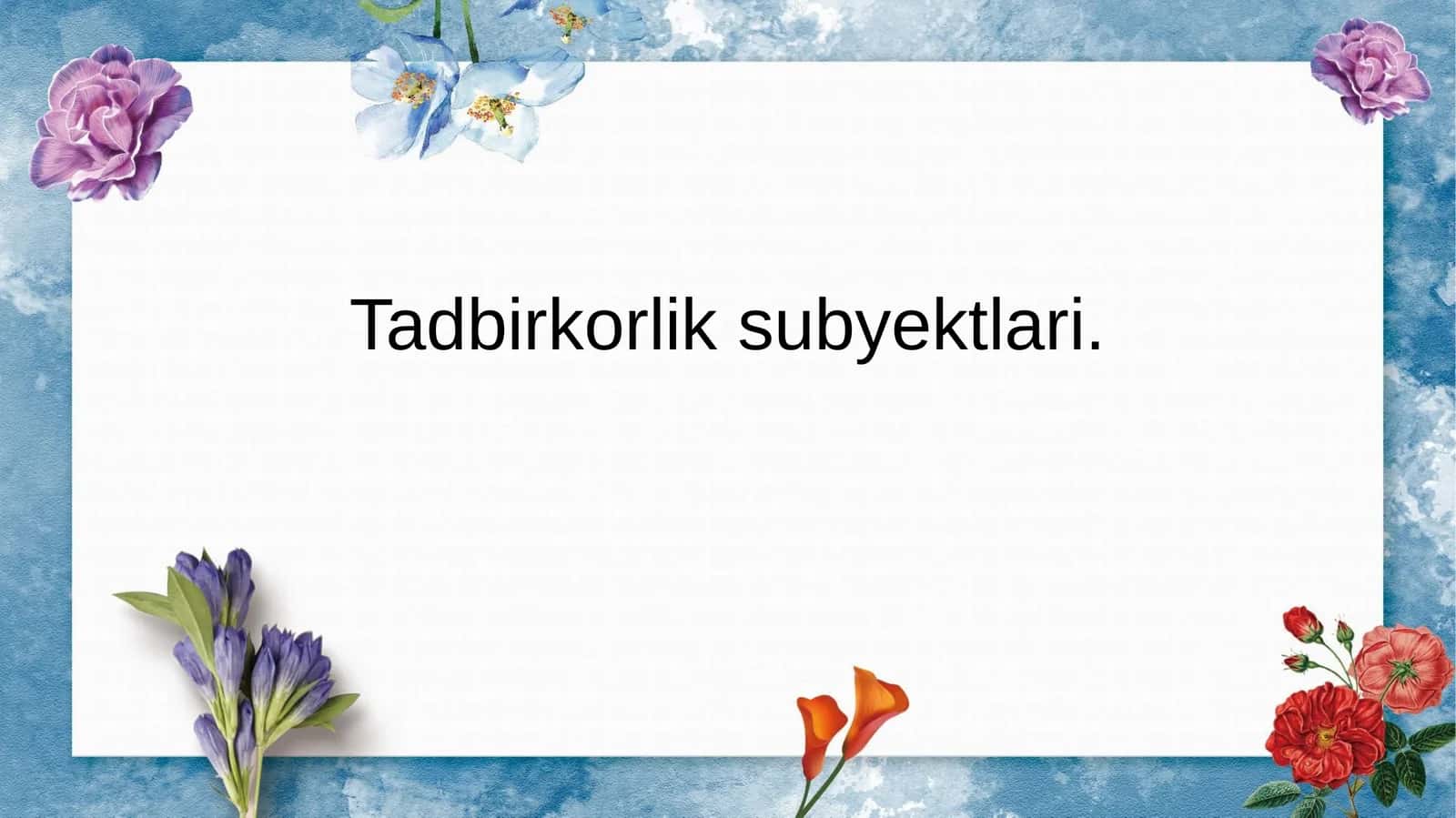 Tadbirkorlik subyektlari 1
