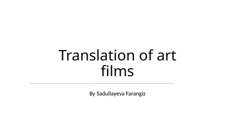 Tarjima san'atiy filmlar 1