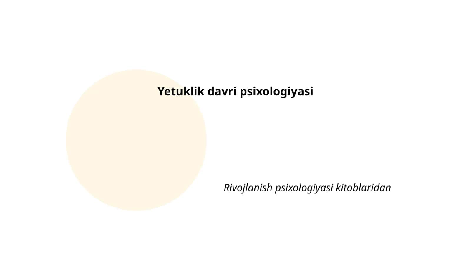Yetuklik davri psixologiyasi 1