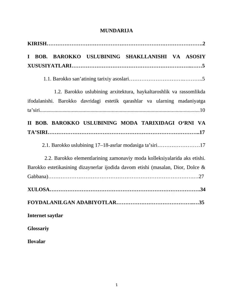 BAROKKO USLUBINING SHAKLLANISHI 1