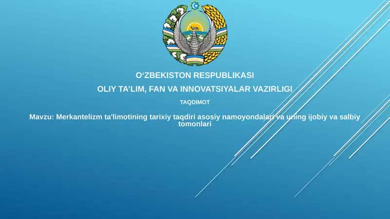 Merkantelizm ta'limotining tarixiy taqdiri 1