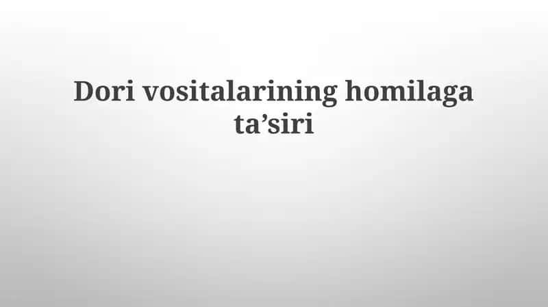 Dorivositalarining homilagata’siri 1
