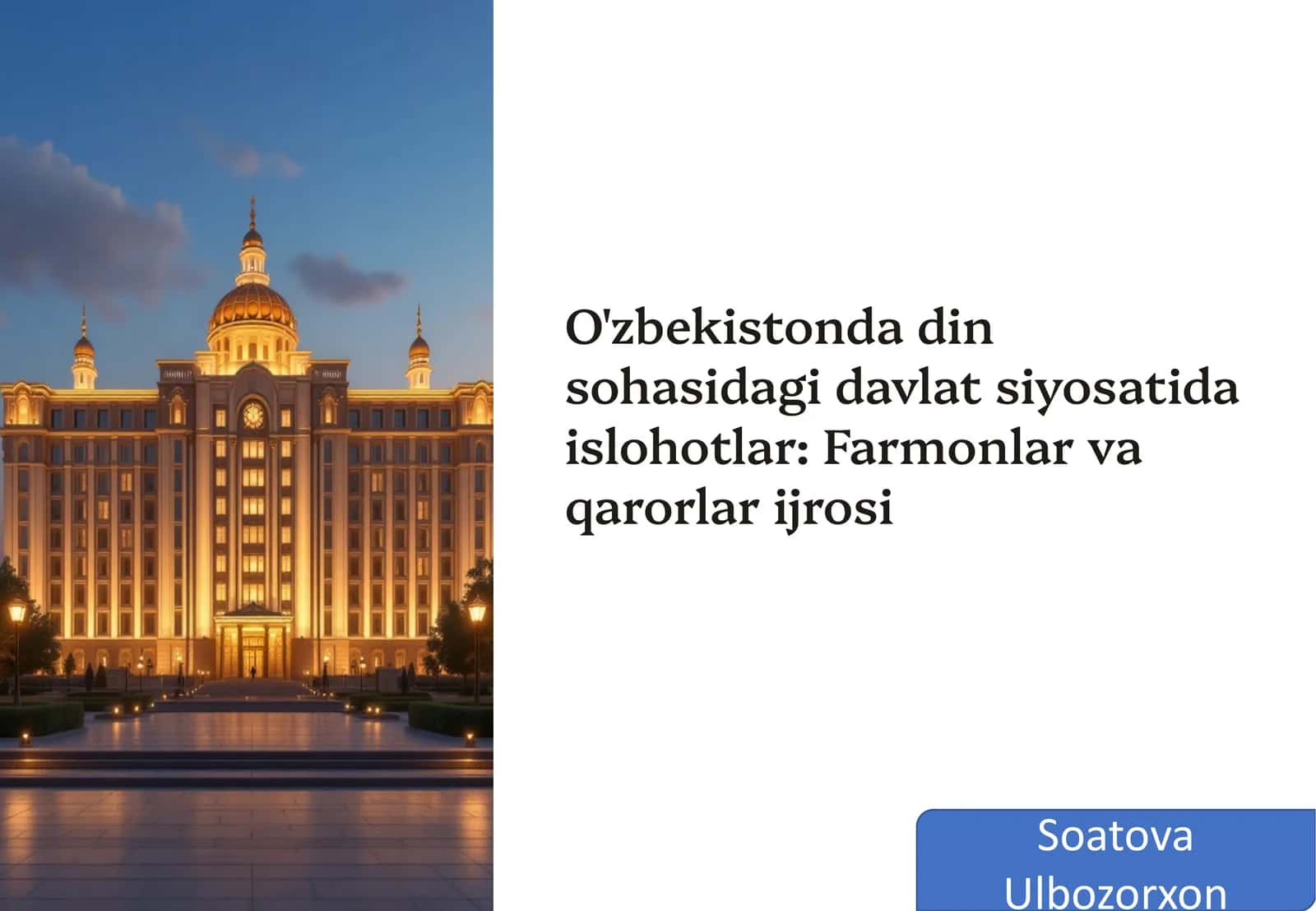 Konstitutsiyaviy kafolatlar asosida diniy erkinlikni taʼminlash 1