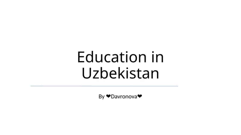 Education in Uzbekistan 1