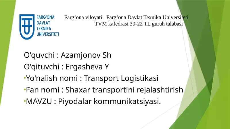 Transport Logistikasi 1