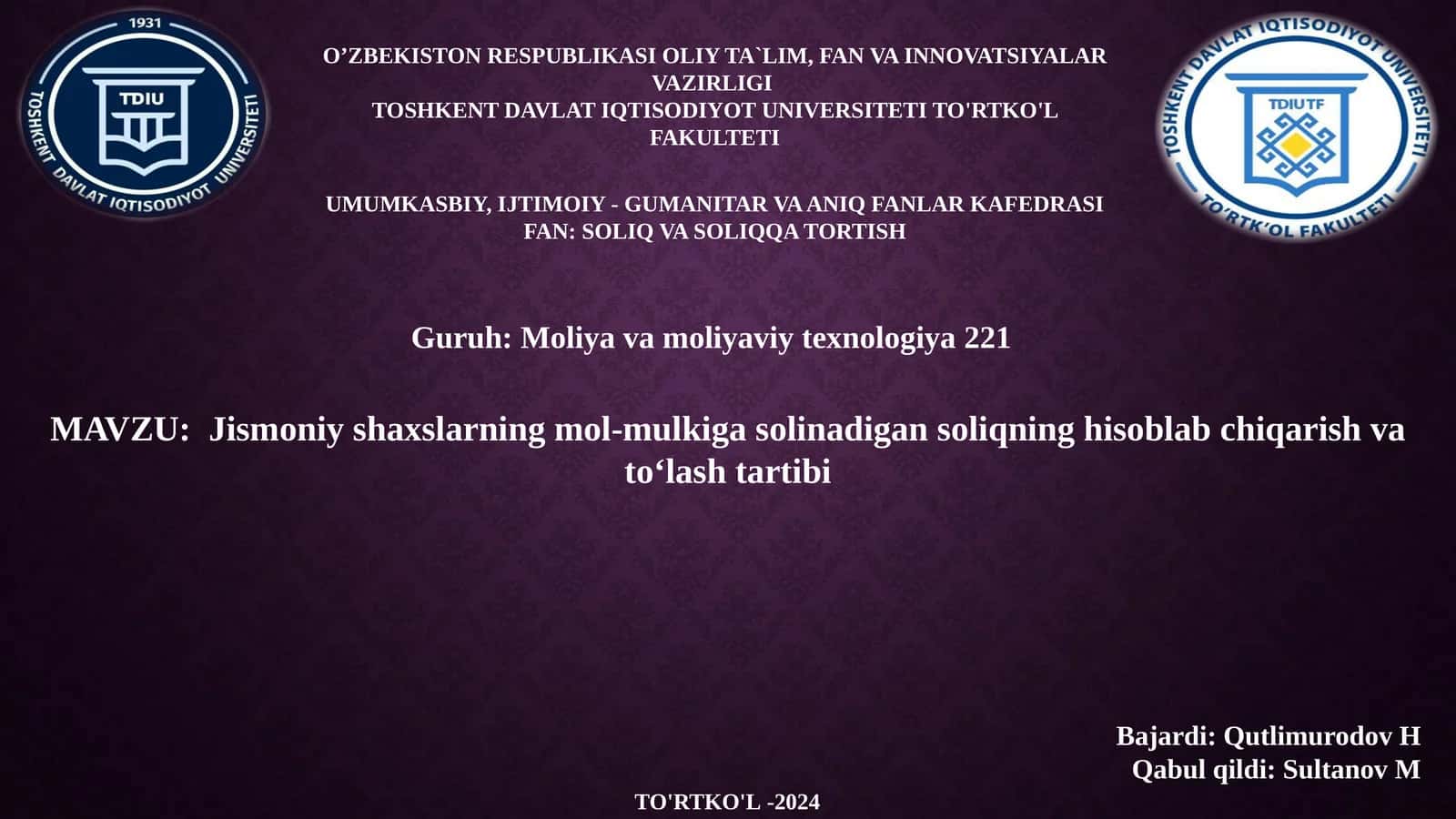 Jismoniy shaxslarning mol-mulkiga soliq 1