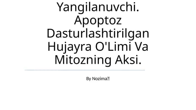 Hujayra Populyatsiyalarining Turlari 1