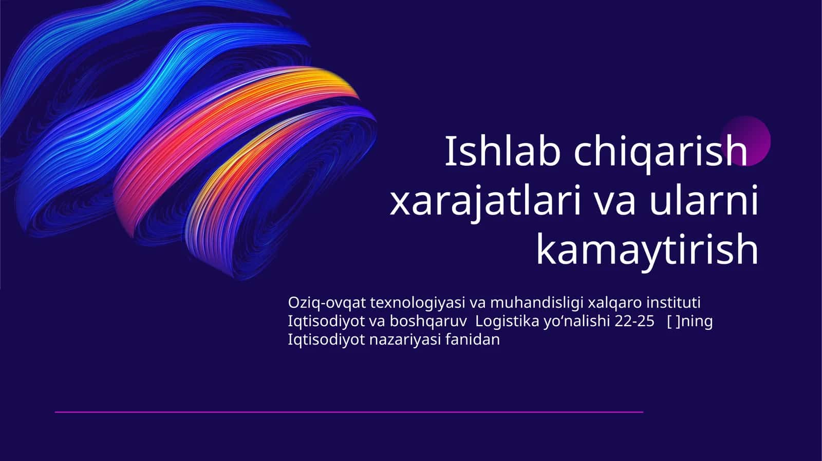Ishlab chiqarish xarajatlari va ularni kamaytirish 1