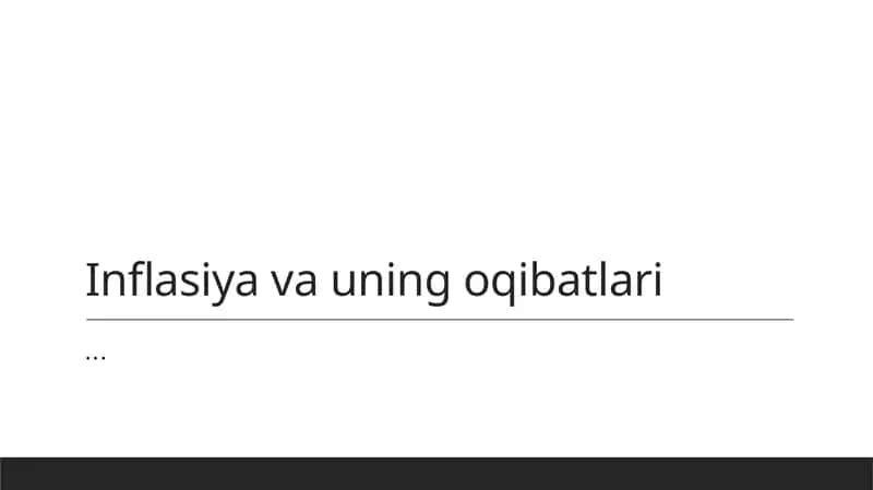 Inflasiya va uning oqibatlari 1