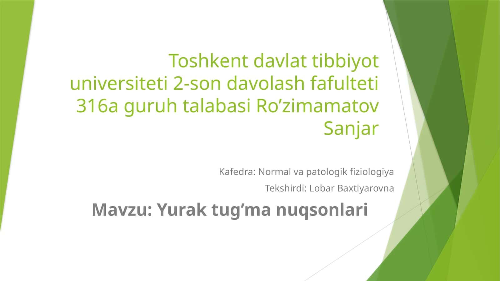 Yurak tug’ma nuqsonlari 1