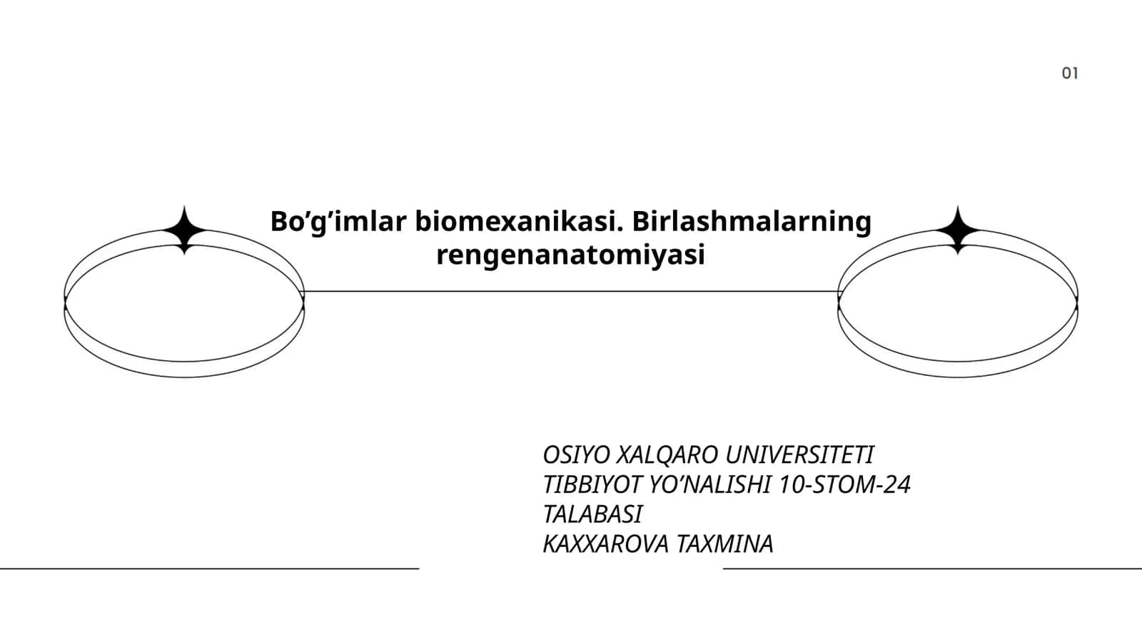 Bo’g’imlar biomexanikasi. Birlashmalarning rengenanatomiyasi 1