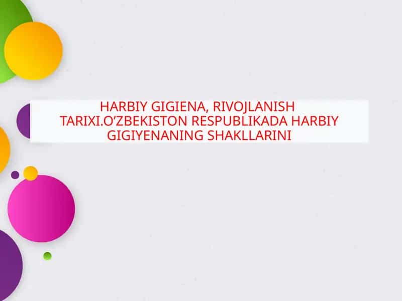 Harbiy gigiena 1