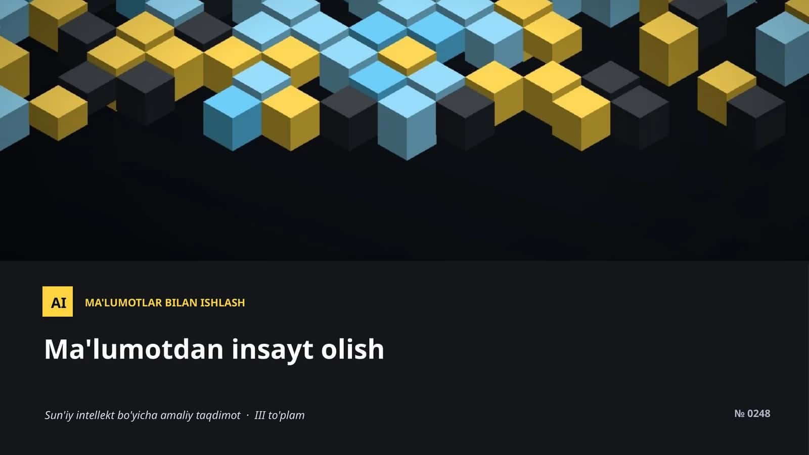 Sun'iy intellekt bo'yicha amaliy taqdimot · III to'plam 1