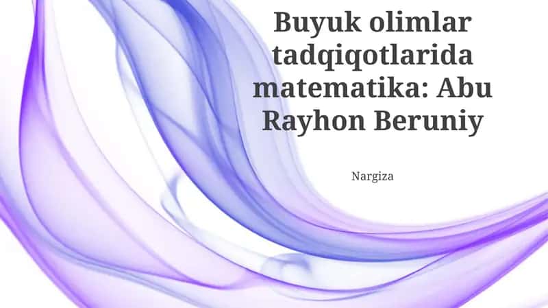 Abu Rayhon Beruniy 1