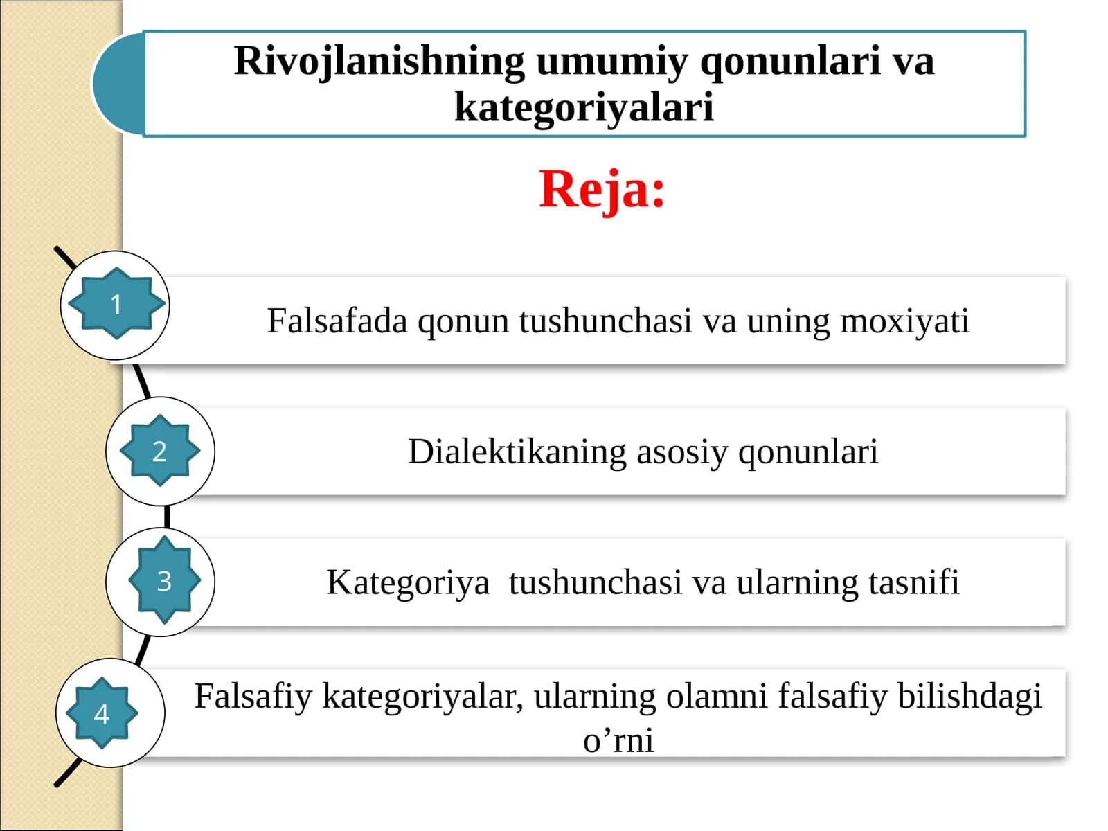 Rivojlanish umumiy qonunlari va kategoriyalari 1