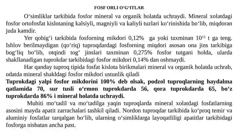 FOSF ORLI O‘G‘ITLAR