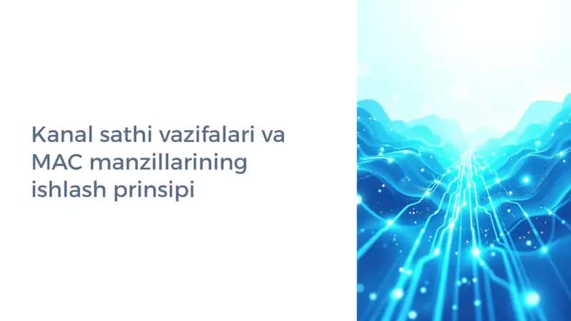 Kanal Sathi (Data Link Layer): Asosiy Vazifalari 1