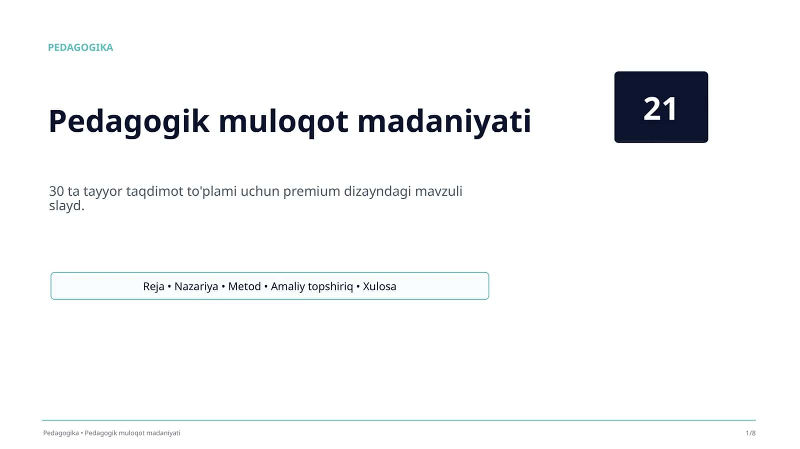 Pedagogik muloqot madaniyati 1