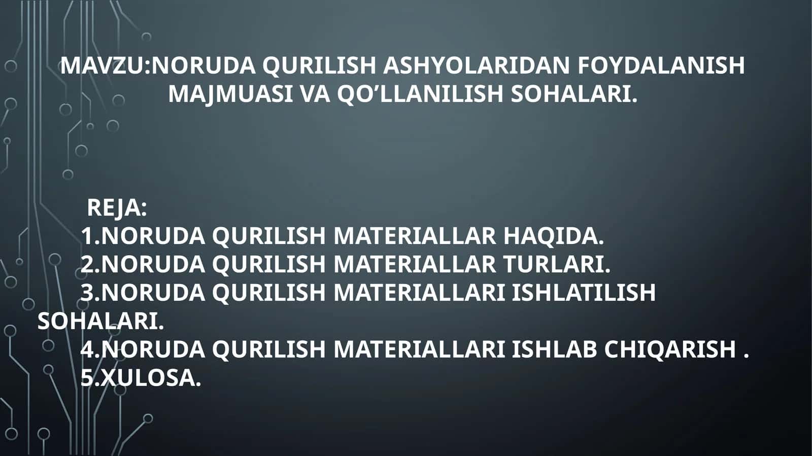 NORUDA QURILISH MATERIALLARI 1