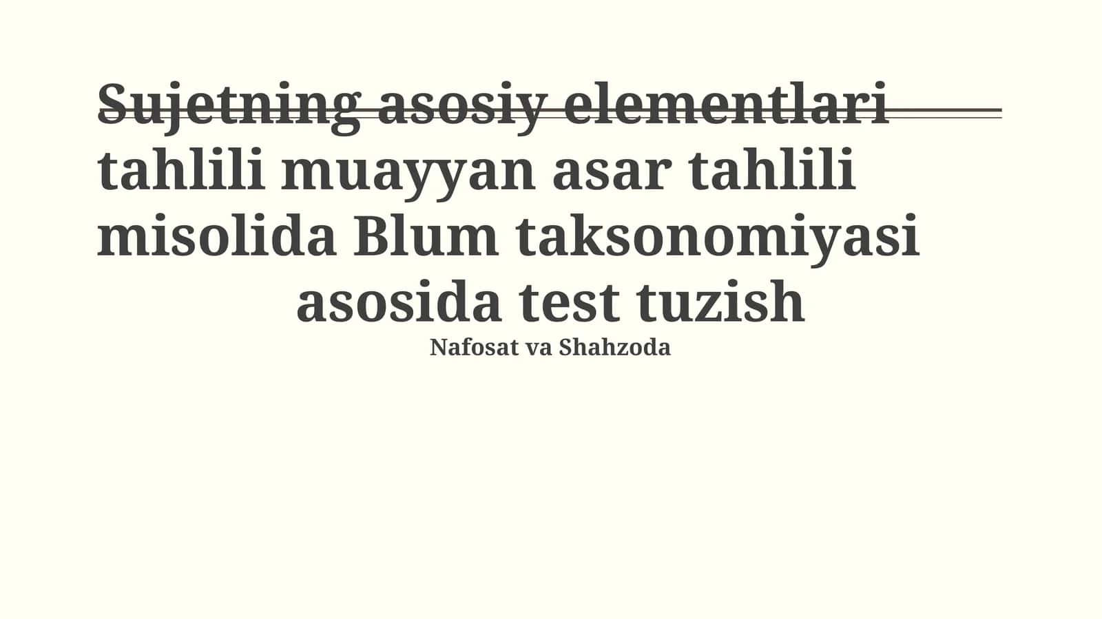 Blum taksonomiyasi 1