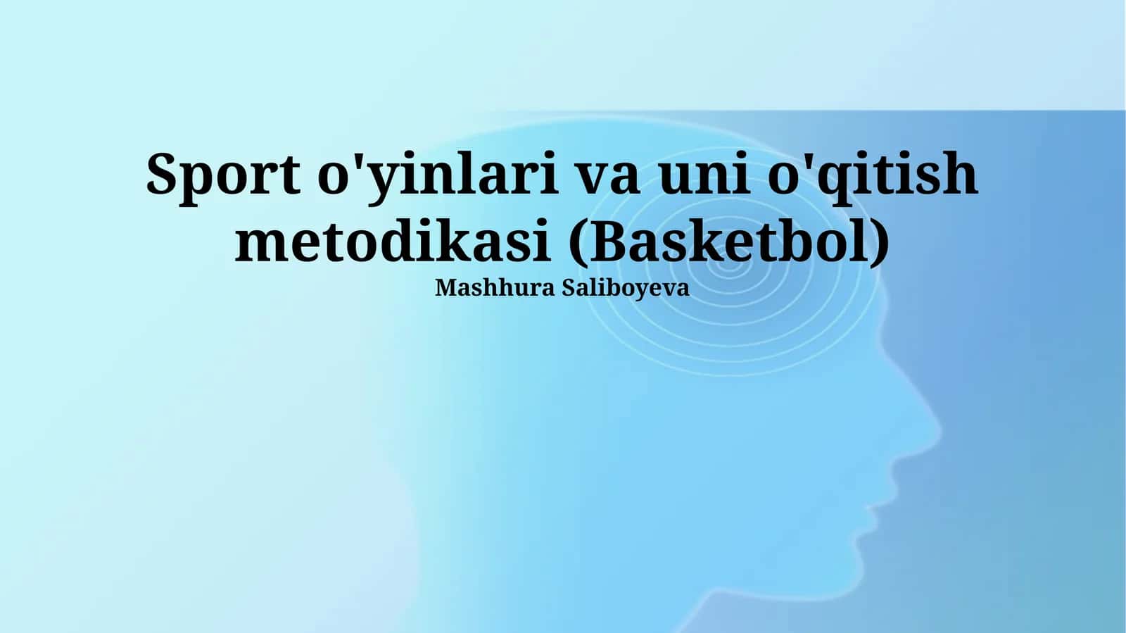 Sport o'yinlari va uni o'qitish metodikasi (Basketbol) 1