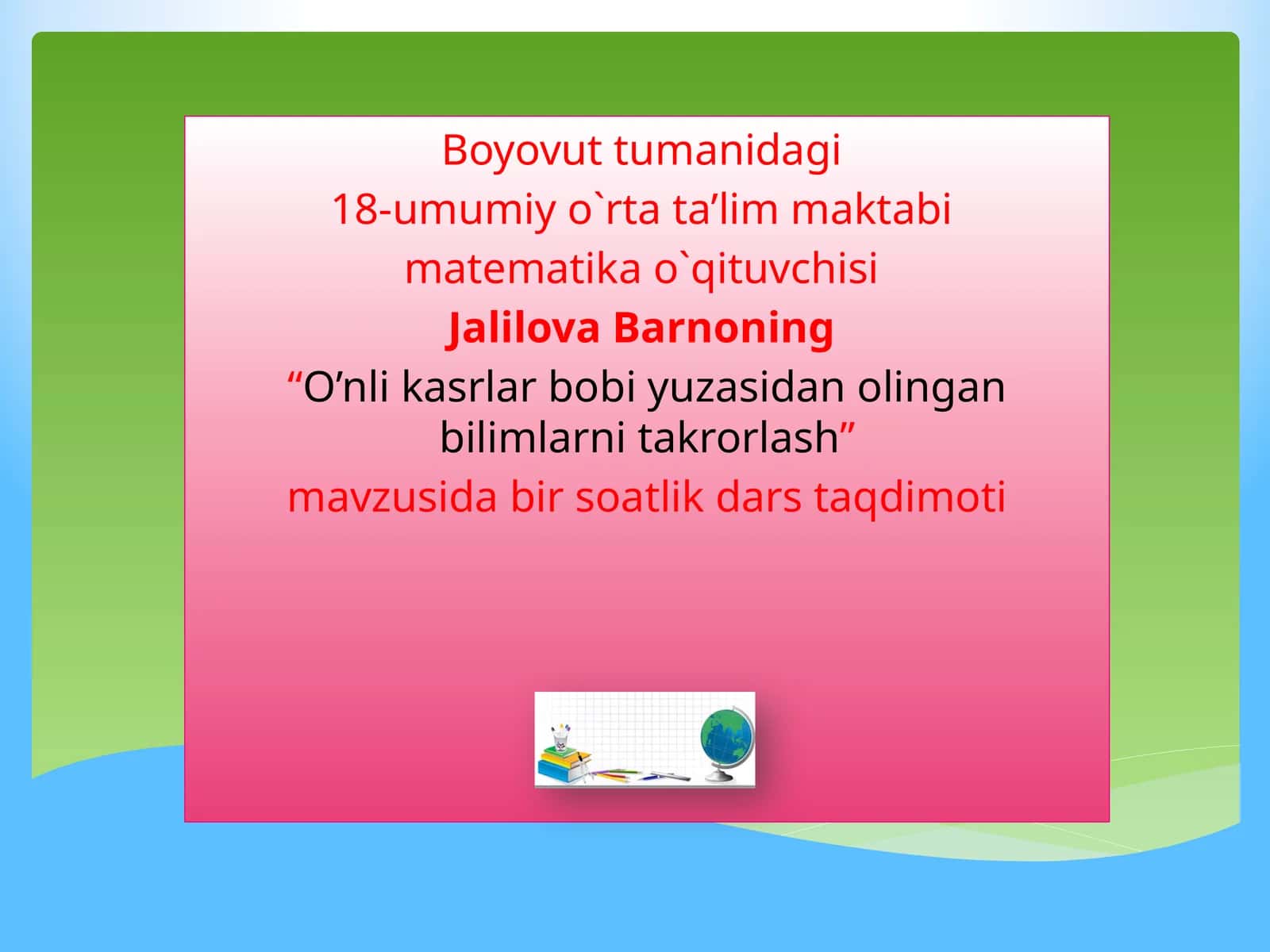 O’nlikasrlar bobiy uzasidanolingan bilimlarni takrorlash 1