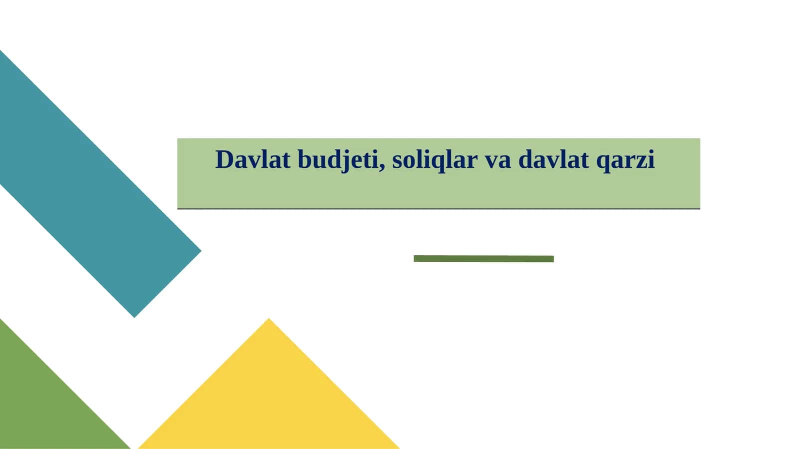 Davlat budjeti, soliqlar va davlat qarzi 1