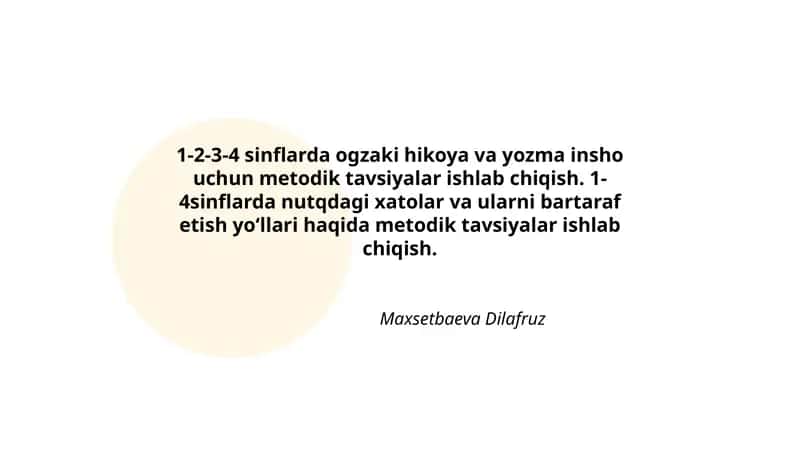 1-2-3-4 sinflarda ogzaki hikoya va yozma insho uchun metodik tavsiyalar 1