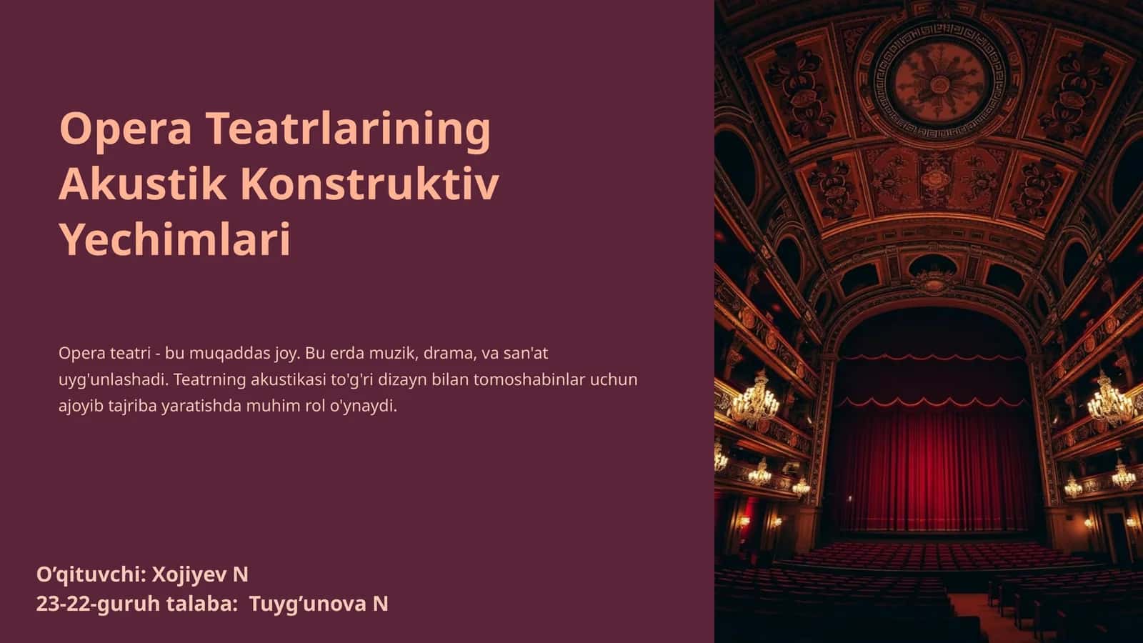 Opera Teatrlarining Akustik Konstruktiv Yechimlari 1