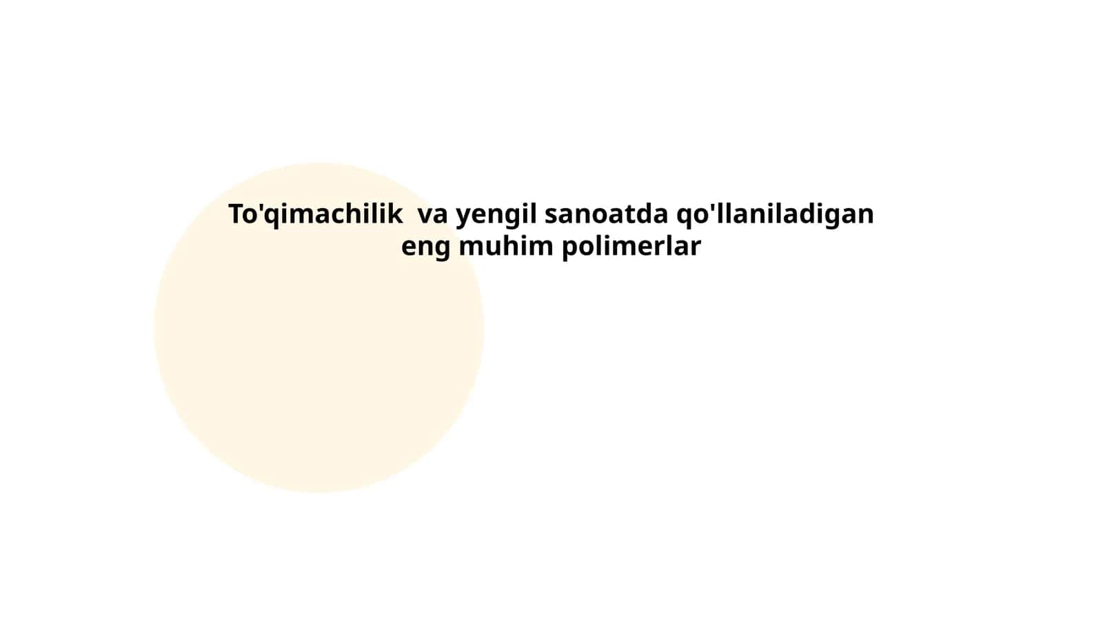 To'qimachilik va yengil sanoatda qo'llaniladigan eng muhim polimerlar 1