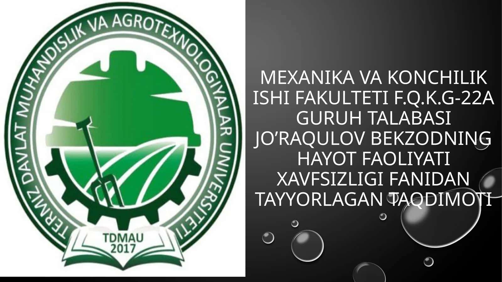 MARKAZIY OSIYODA BO’LISHI MUMKIN BO’LGAN TABIIY XAVFLAR 1