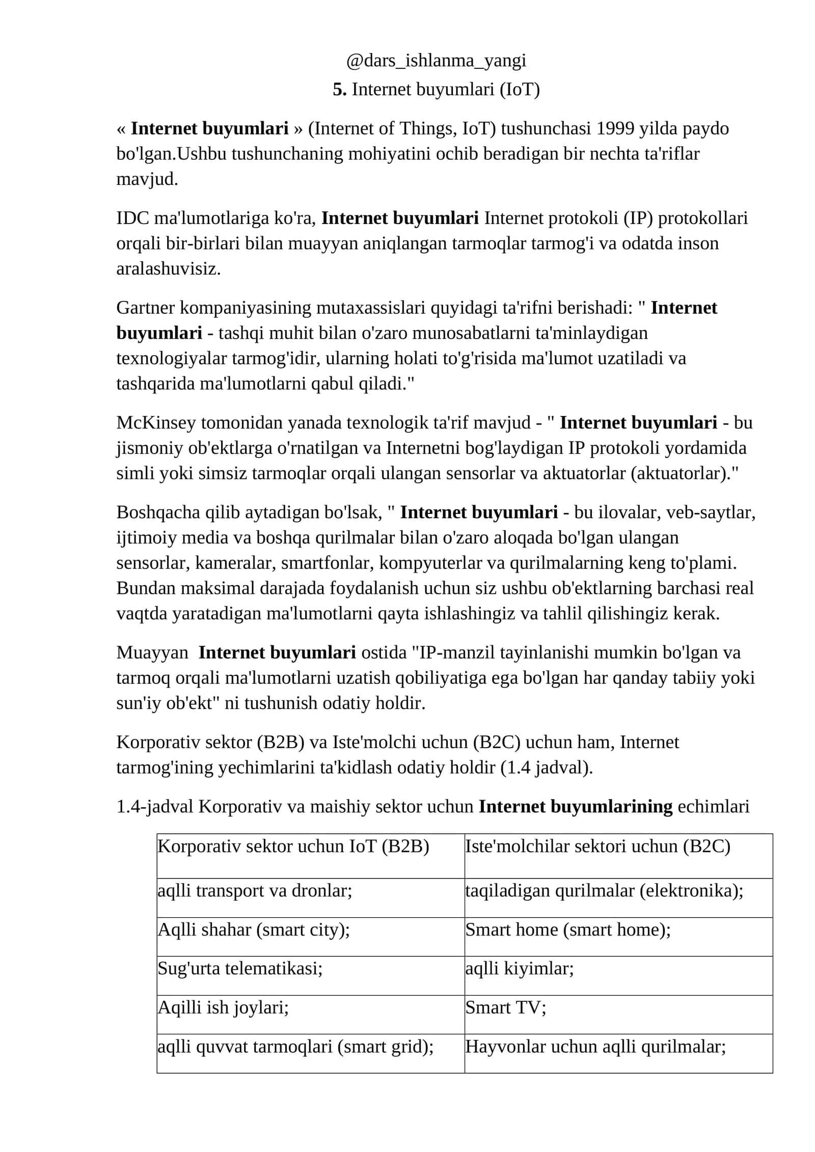 Internet buyumlari (IoT) 1