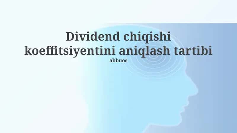Dividend to'lash koeffitsienti 1