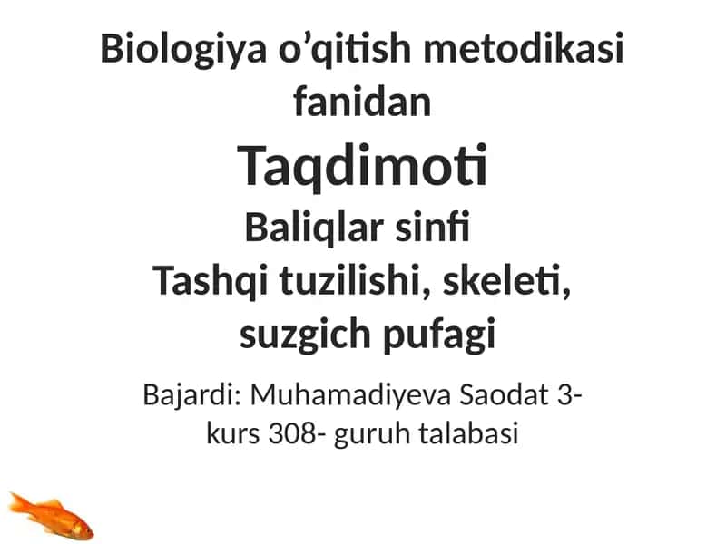 Baliqlar sinfi Tashqituzilishi 1