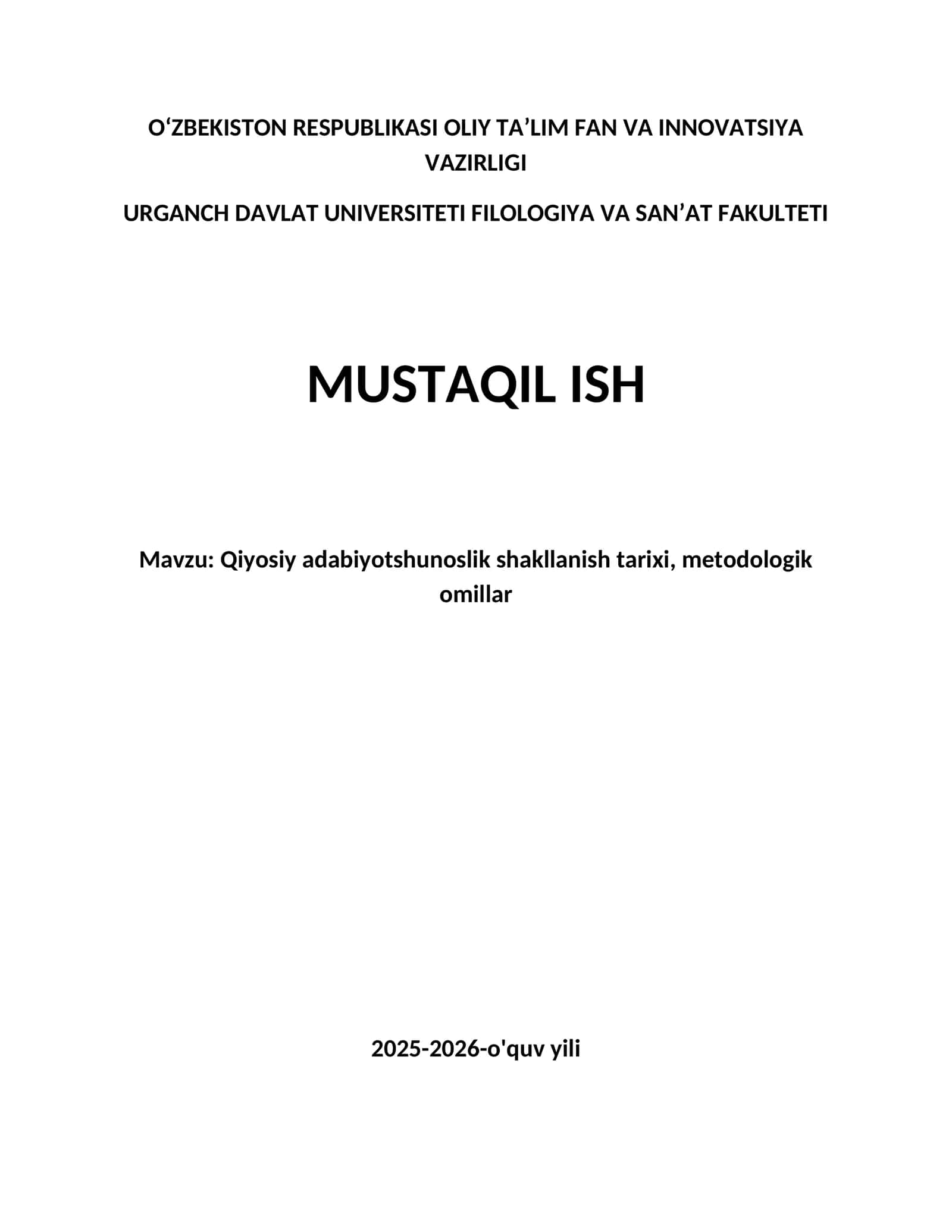 Qiyosiy adabiyotshunoslik shakllanish tarixi, metodologik omillar 1