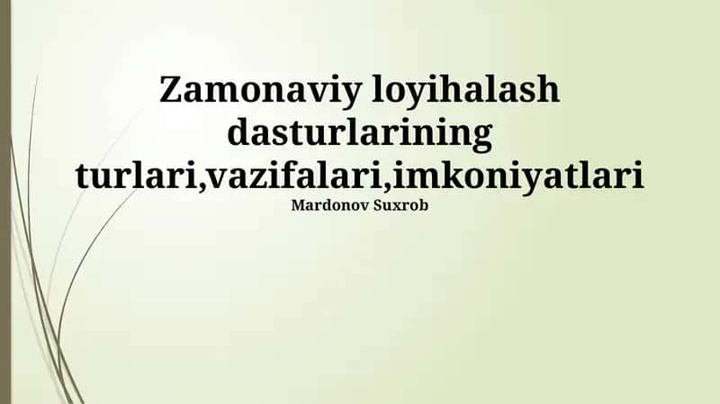 Zamonaviy Dizayn Dasturlari 1