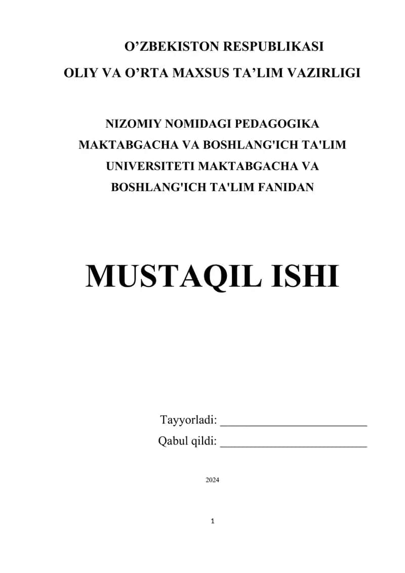 MAKTABGACHA TA’LIM MUASSASASI, OILA VA MAKTAB HAMKORLIGI 1